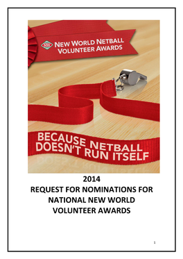 2014 Request for Nominations for National New World
