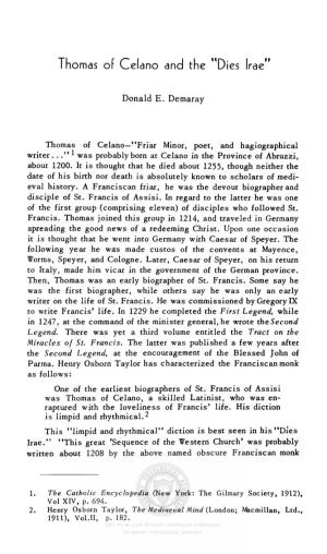 Thomas of Celano and the "Dies Irae" 43