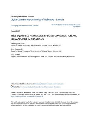 Tree Squirrels As Invasive Species: Conservation and Management Implications