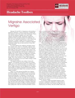 Migraine Associated Vertigo