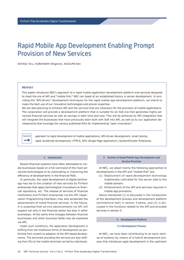 Rapid Mobile App Development Enabling Prompt Provision of New Services