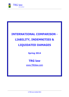 An International Comparison of Liability, Indemnities And