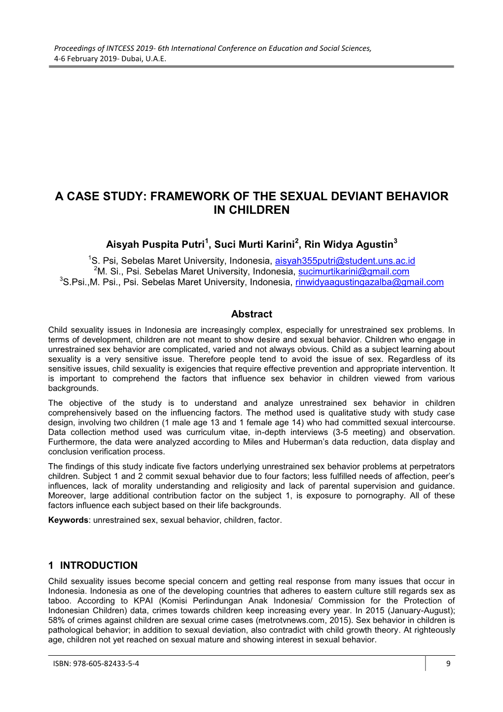 Framework of the Sexual Deviant Behavior in Children