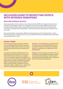 Inclusion Guide to Respecting People with Intersex Variations