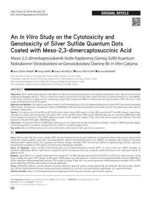An in Vitro Study on the Cytotoxicity and Genotoxicity of Silver Sulfide Quantum Dots Coated with Meso-2,3-Dimercaptosuccinic Ac