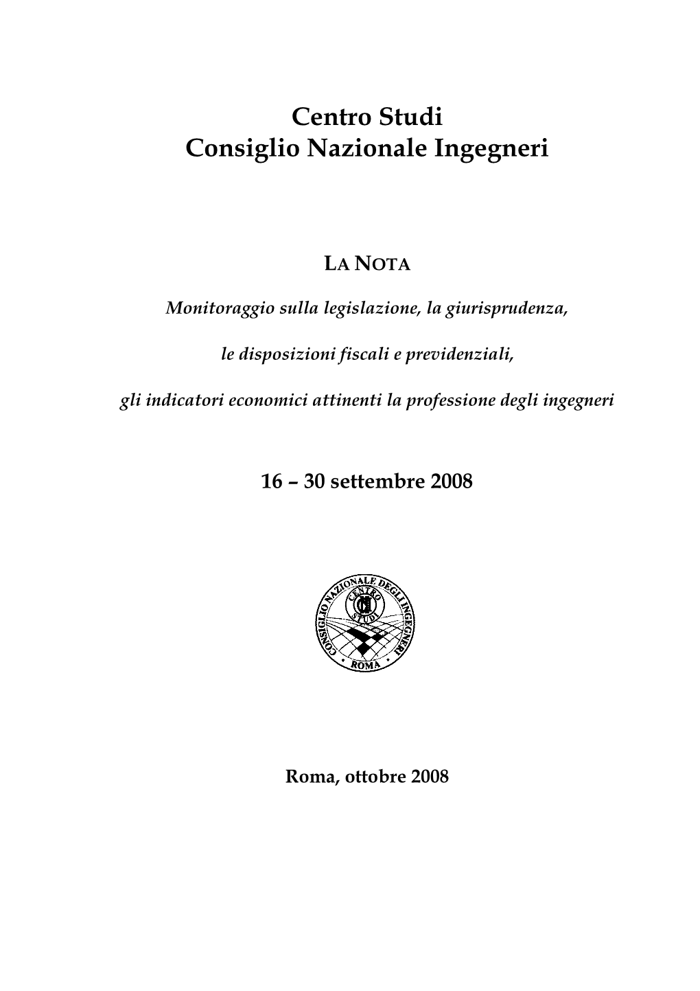 Centro Studi Consiglio Nazionale Ingegneri