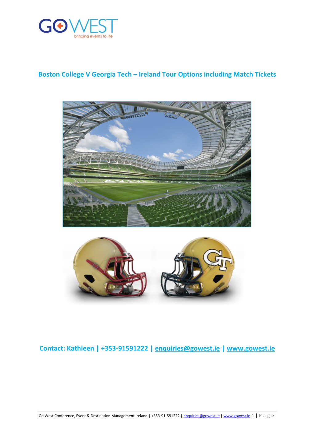 Boston College V Georgia Tech Sample Itineraries