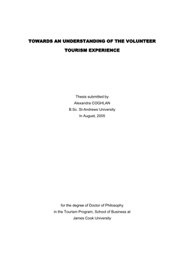 Towards an Understanding of the Volunteer Tourism Experience