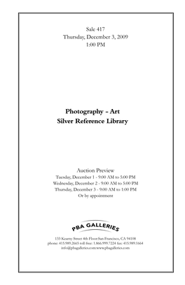 Photography - Art Silver Reference Library