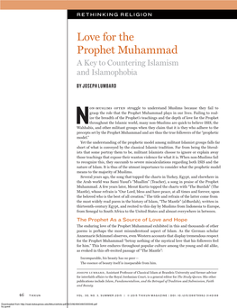Love for the Prophet Muhammad a Key to Countering Islamism and Islamophobia