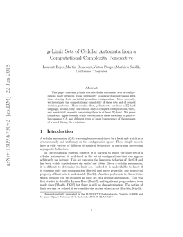 Μ-Limit Sets of Cellular Automata from a Computational Complexity