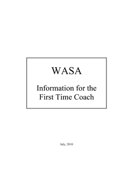 Information for the First Time Coach