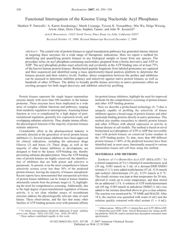 Functional Interrogation of the Kinome Using Nucleotide Acyl Phosphates Matthew P