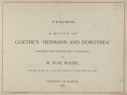 Goethe's “Hermann and Dorothea