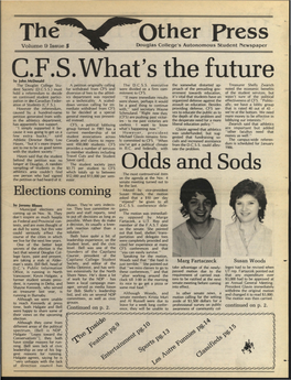 The Other Press Volume 9 Issue 5 Douglas College's Autonomous Student Newspaper C.F:.S