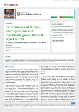 Co-Occurrence of Guillain-Barré Syndrome and Myasthenia Gravis