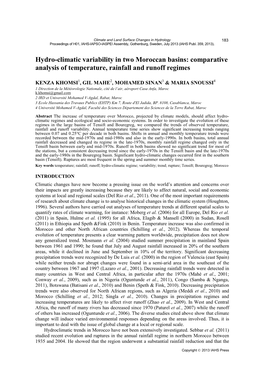 Hydro-Climatic Variability in Two Moroccan Basins: Comparative Analysis of Temperature, Rainfall and Runoff Regimes