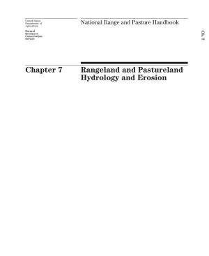 Chapter 7 Rangeland and Pastureland Hydrology and Erosion