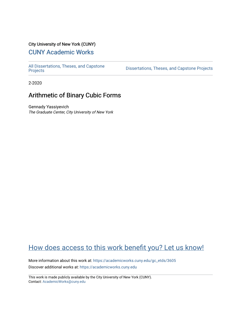 Arithmetic of Binary Cubic Forms