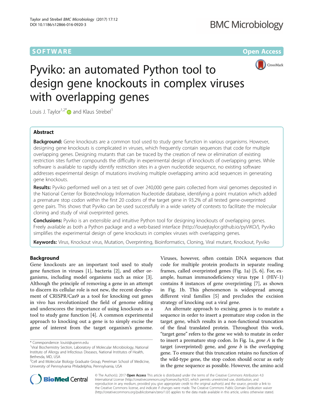 An Automated Python Tool to Design Gene Knockouts in Complex Viruses with Overlapping Genes Louis J