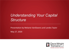 Understanding Your Capital Structure