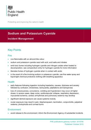 Sodium and Potassium Cyanide: Incident Management