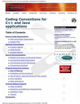 Coding Conventions for C++ and Java Applications - Macadamian Technologies Inc