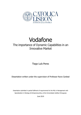Vodafone the Importance of Dynamic Capabilities in an Innovative Market
