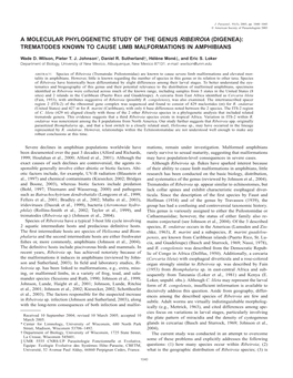 A Molecular Phylogenetic Study of the Genus Ribeiroia (Digenea): Trematodes Known to Cause Limb Malformations in Amphibians