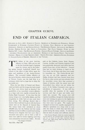 End of Italian Campaign
