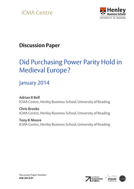 Did Purchasing Power Parity Hold in Medieval Europe?