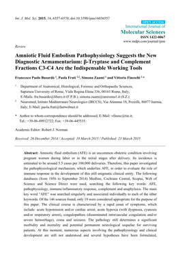 Β-Tryptase and Complement Fractions C3-C4 Are the Indispensable Working Tools