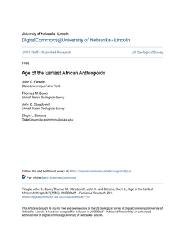 Age of the Earliest African Anthropoids