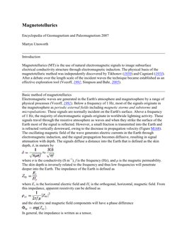 Magnetotellurics