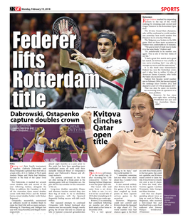Kvitova Clinches Qatar Open Title