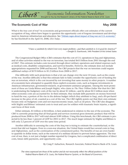 The Economic Cost of War May 2008