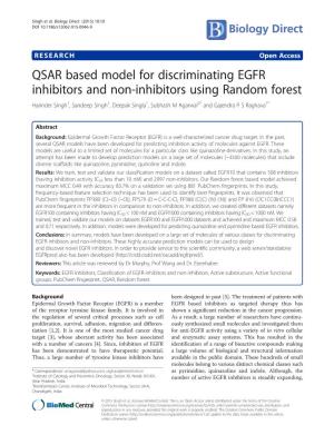 QSAR Based Model for Discriminating EGFR Inhibitors