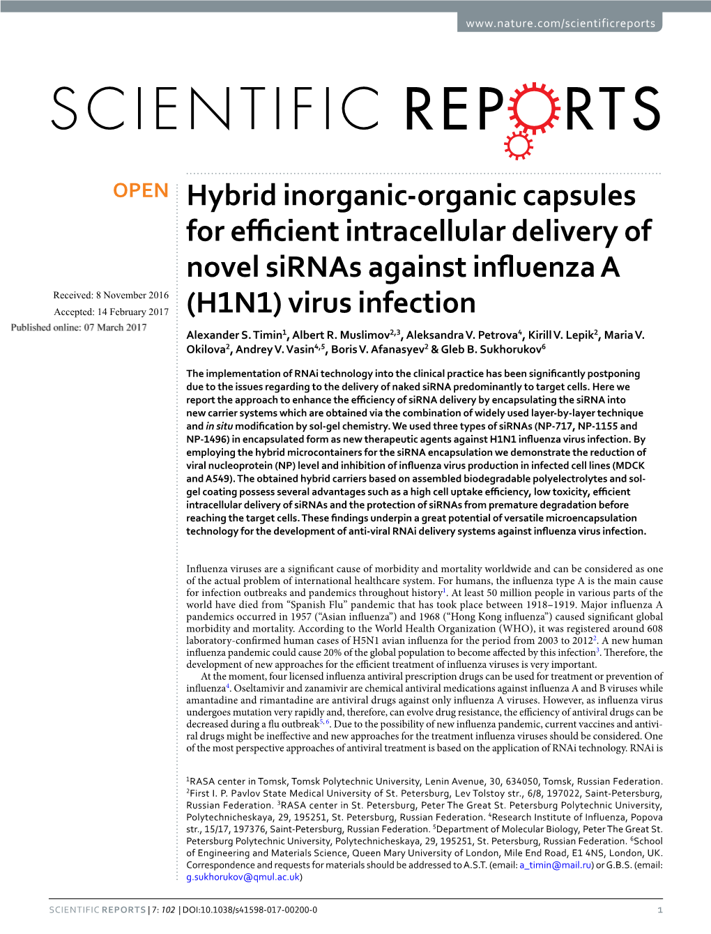 Hybrid Inorganic-Organic Capsules for Efficient