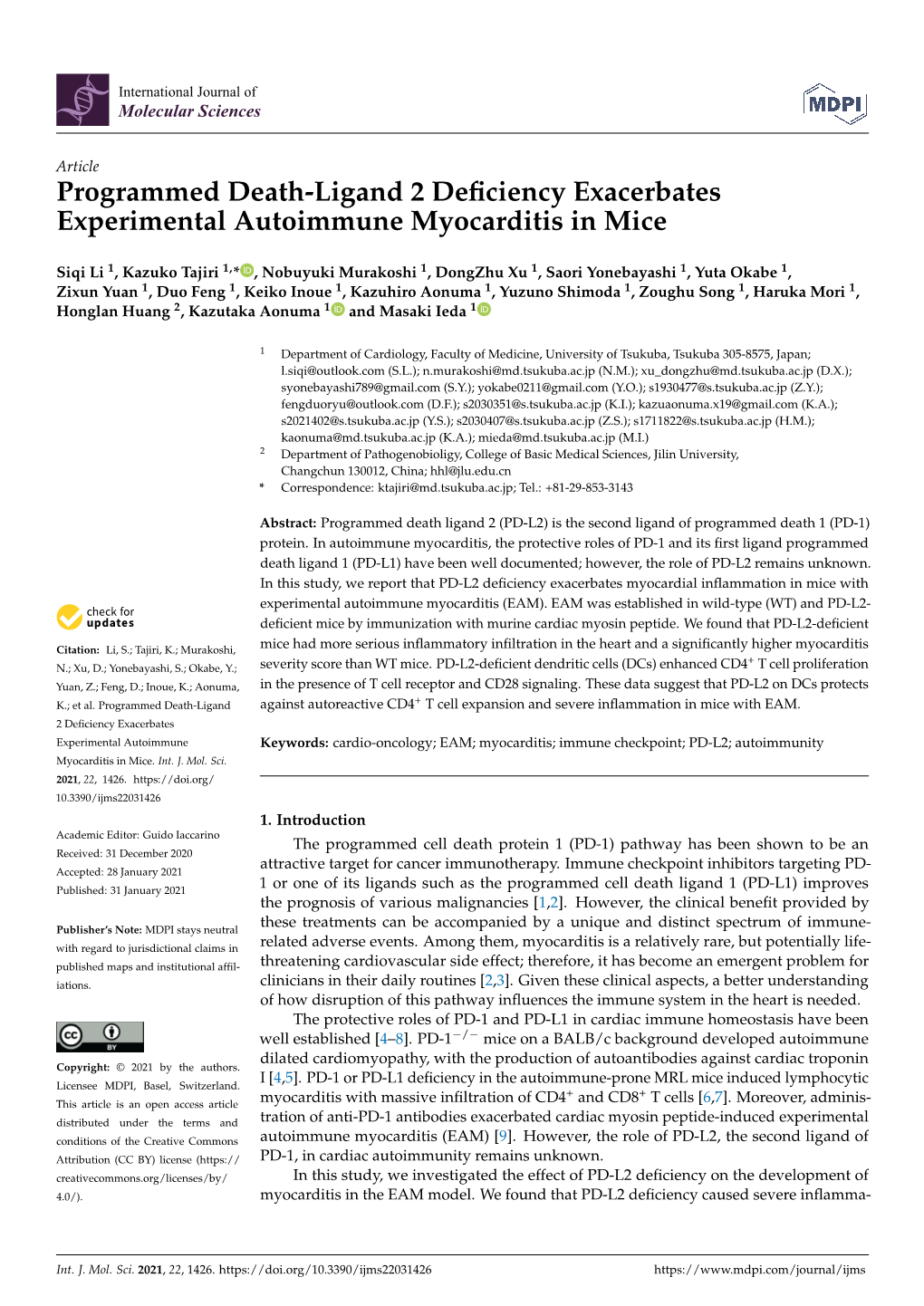 Programmed Death-Ligand 2 Deficiency Exacerbates