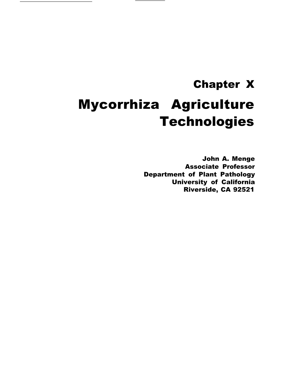 Mycorrhiza Agriculture Technologies