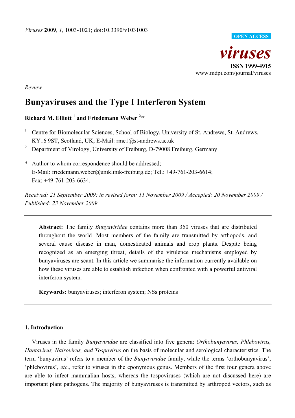 Bunyaviruses and the Type I Interferon System