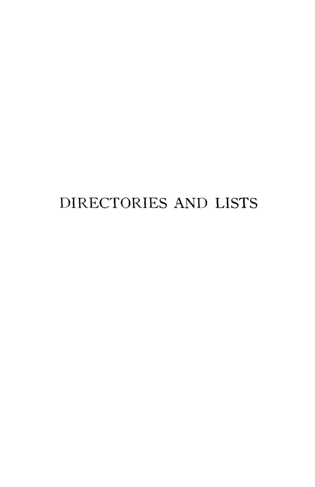 Directories and Lists Jewish National Organizations