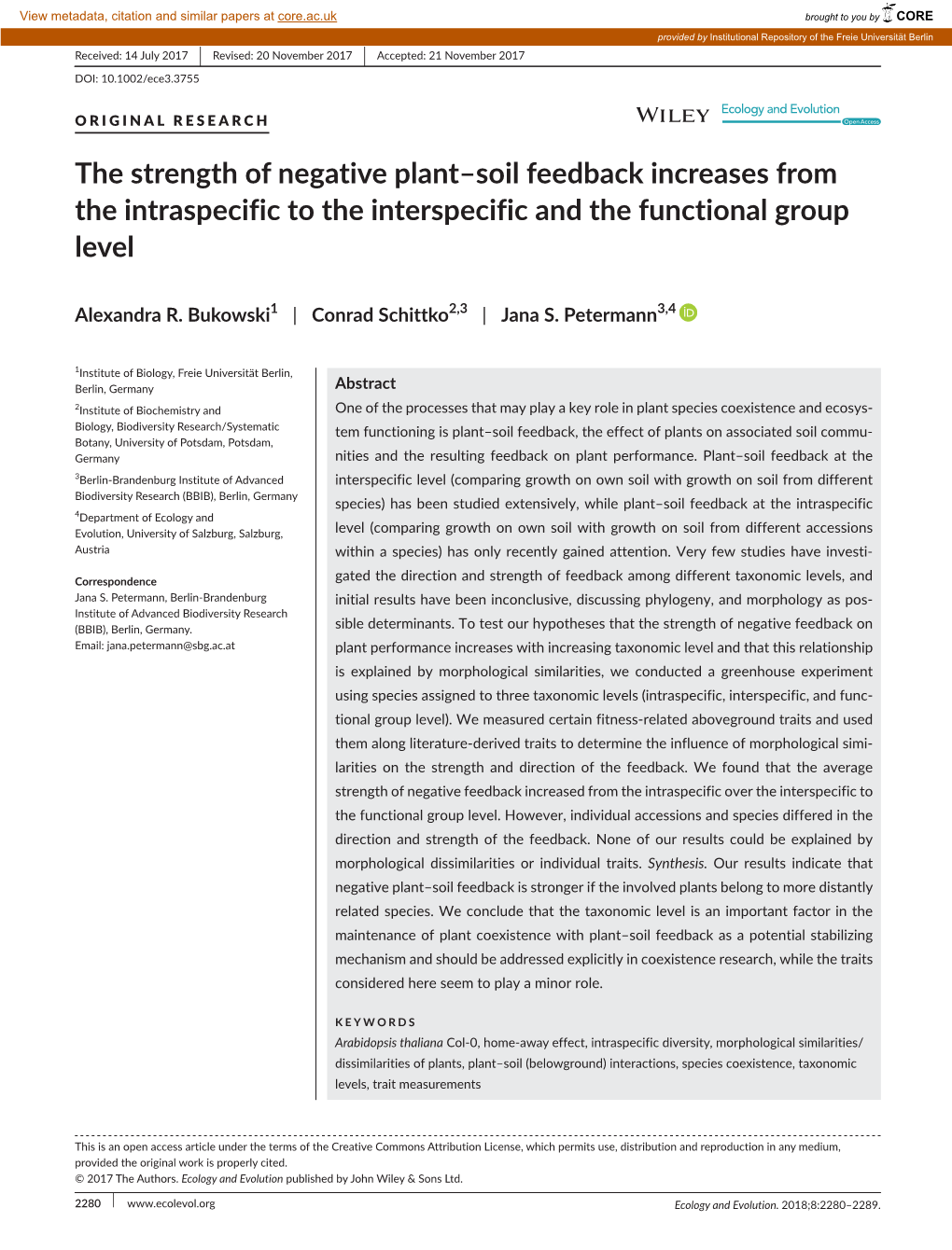 The Strength of Negative Plant–Soil Feedback Increases from the Intraspecific to the Interspecific and the Functional Group Level