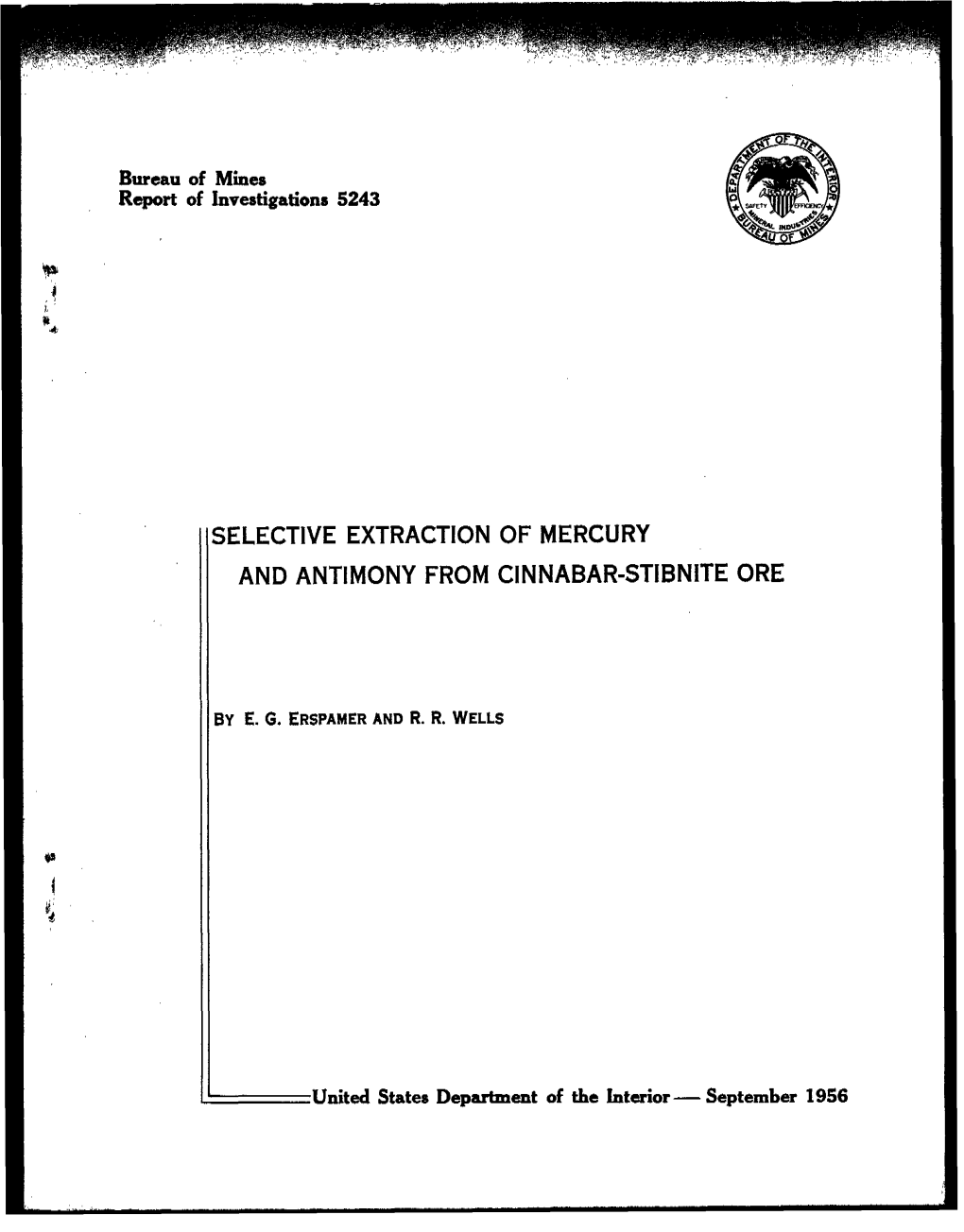 Selective Extraction of Mercury and Antimony from Cinnabar-Stibnite Ore