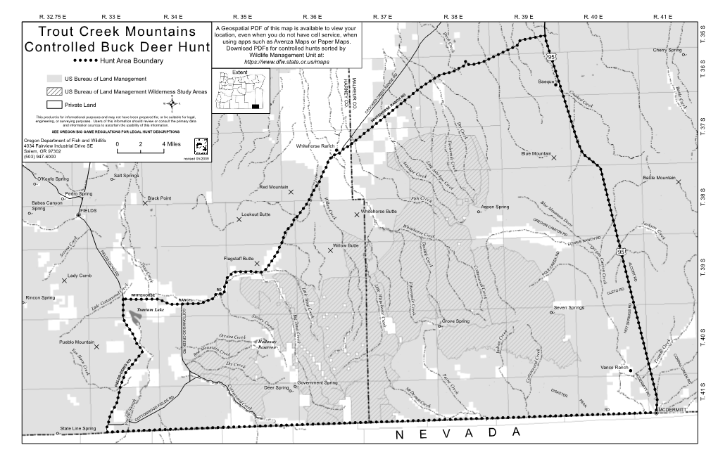 Trout Creek Mountains Controlled Buck Deer Hunt