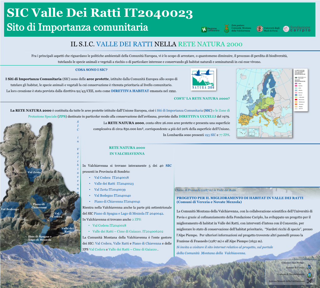 Il Sic Valle Dei Ratti Nella Rete Natura 2000