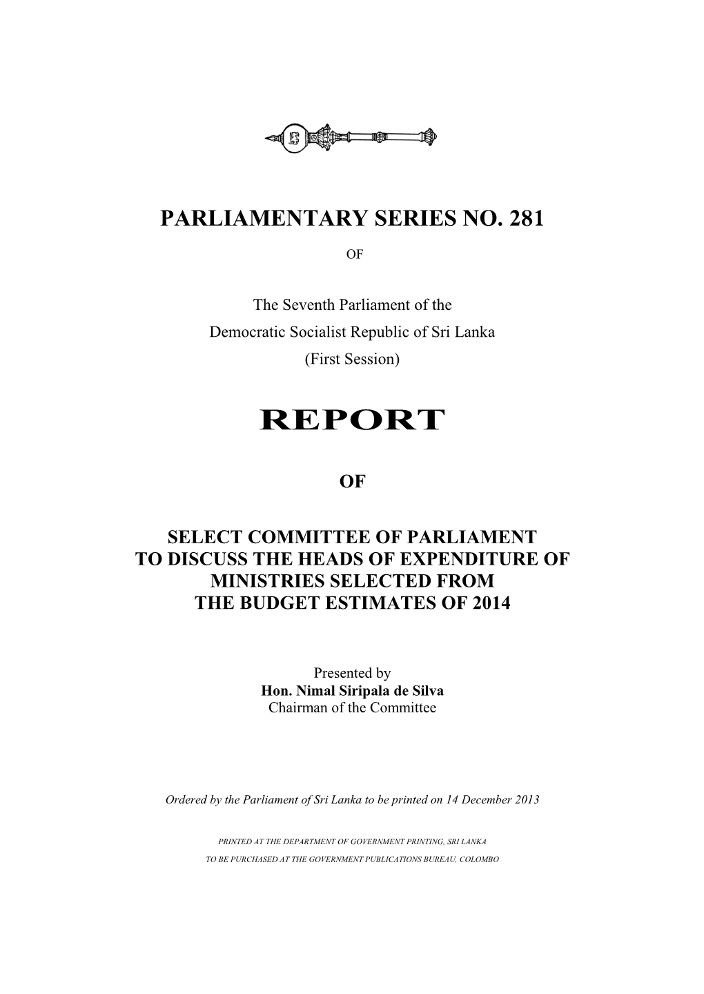 Select Committee Report