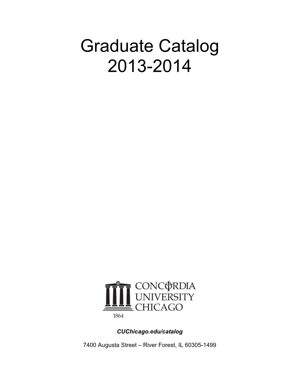 Graduate Catalog 2013-2014