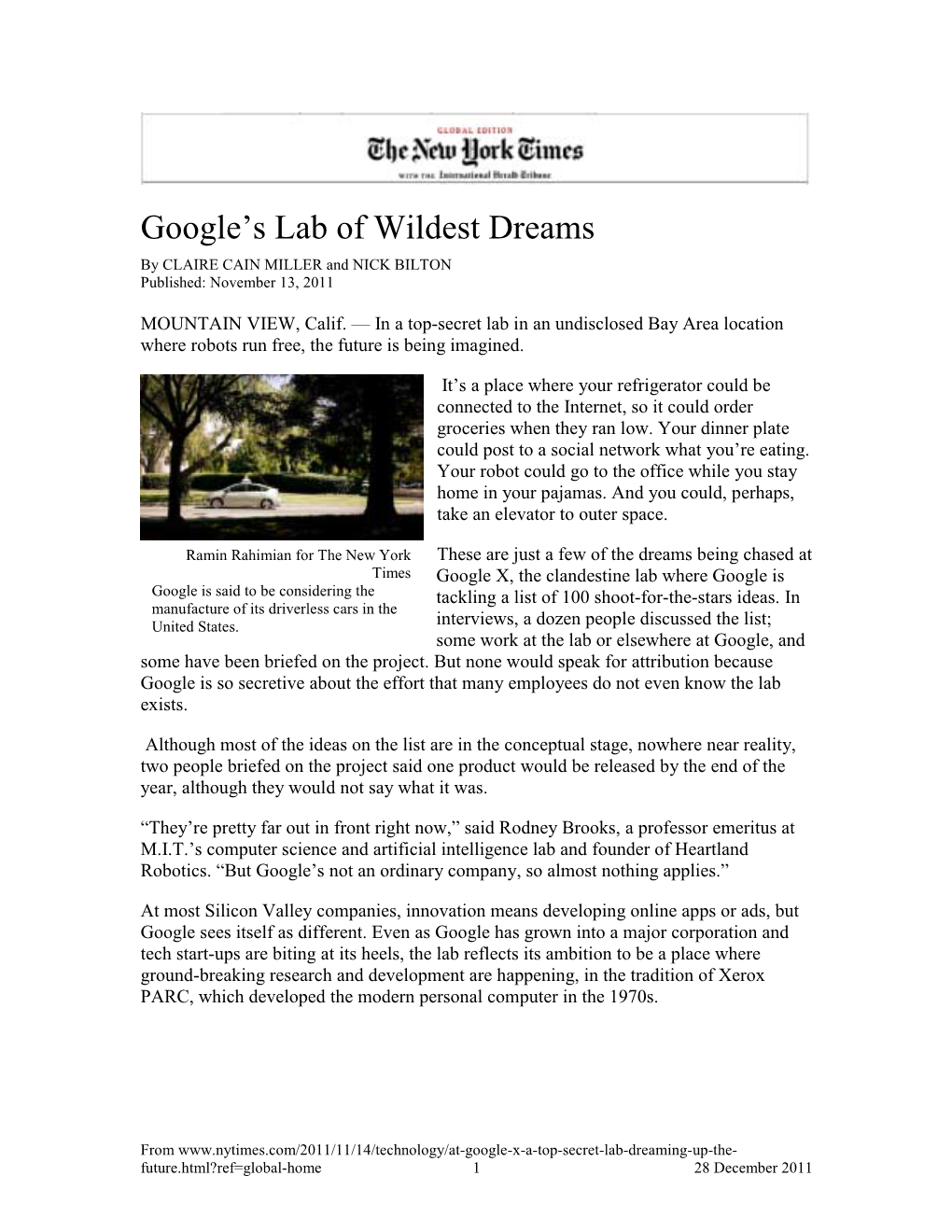 Google's Lab of Wildest Dreams