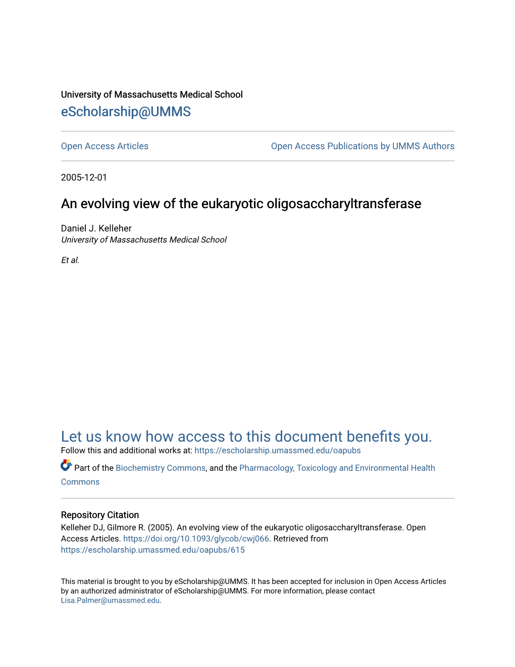 An Evolving View of the Eukaryotic Oligosaccharyltransferase